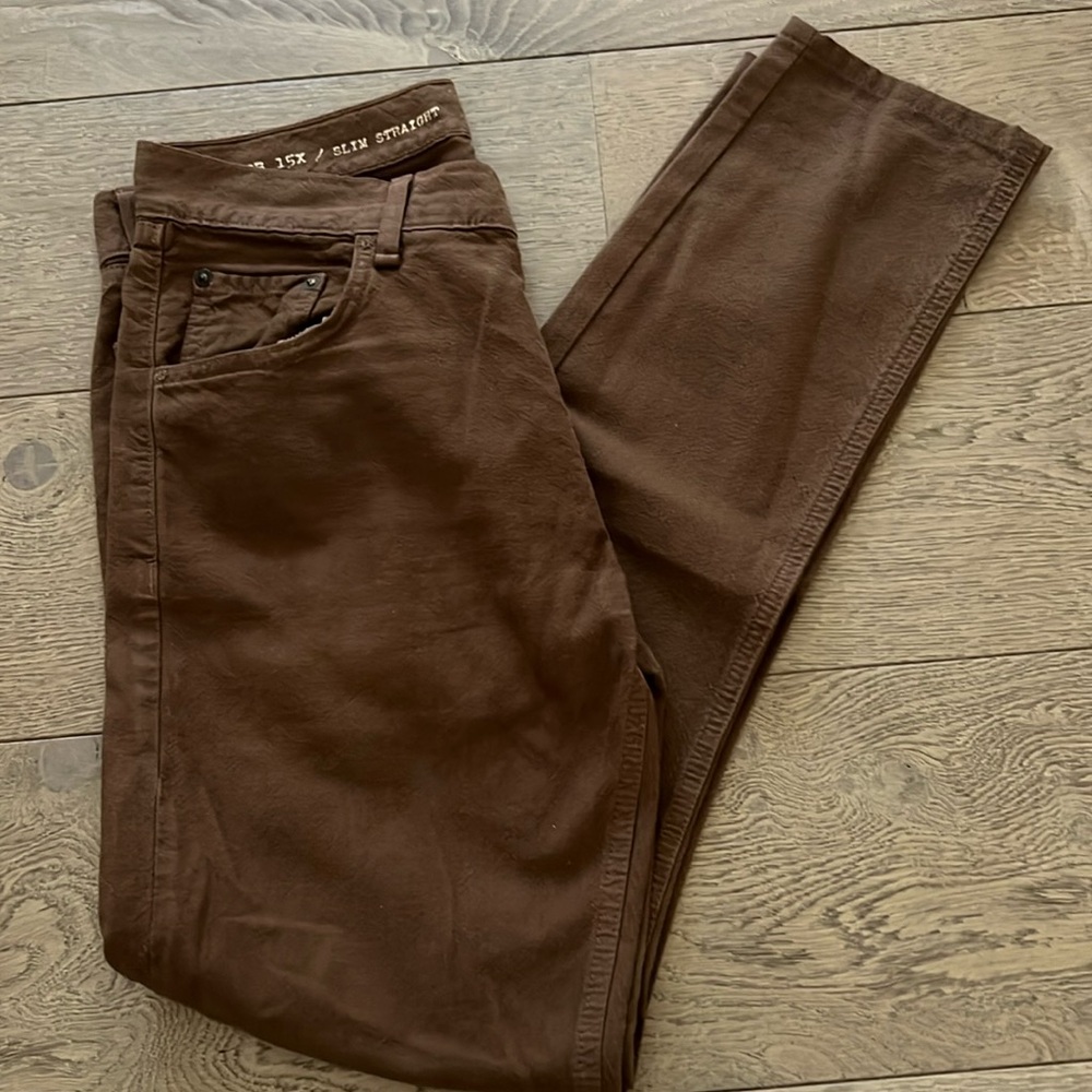 Rag & Bone Slim Straight Brown Jeans